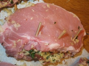 Stuffed chops before